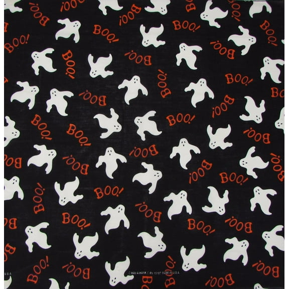 Bandanna Co Seasonal, Boo Ghost Glow, 22" x 22" (3rd)