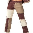 thumbnail image 1 of OUSITAID Jeans Color Block pour Femmes Taille Moyenne Pantalons Droits Bas, 1 of 6