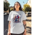 thumbnail image 3 of T Shirts for Women Short Sleeve Cotton Crewneck T-Shirt, Dog Animal Puppy Hand Drawn Red Blue Tee Tops Casual Basic T-Shirts, XS-5XL White XL, 3 of 7