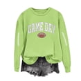 thumbnail image 2 of Xdegoge Football Sweatshirts for Women Game Day Letter Print Long Sleeve Casual Tops Crewneck Oversized Trendy Sweatshirt Loose Fit Lightweight Fall Fashion Clothes 2025, Green Xl, 2 of 4