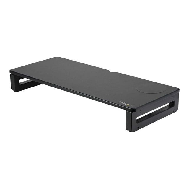 StarTech.com Support de Moniteur avec Pad de Charge Sans Fil, Chargeur 15W Qi (Charge Rapide Sans Fil), Support de Moniteur/ordinateur Portable Réglable en Hauteur pour Bureau avec Chargeur Téléphone/tablette - Certifié Qi Sans Fil (MONSTADQI) - Support - pour Moniteur - Plastique, MDF - Noir - Bureau - Sortie : 12 V