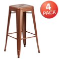 thumbnail image 4 of Commercial Grade 4 Pack 30" High Backless Copper Indoor-Outdoor Barstool, 4 of 9