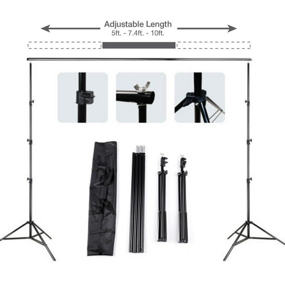 Zimtown 10ft Adjustable Background Support Stand Photography Video Backdrop Kit Black