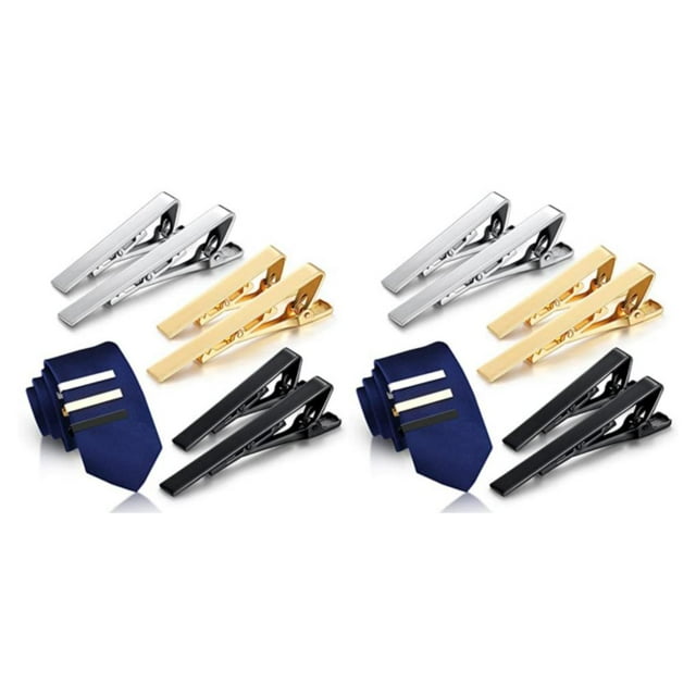 Decodeary 6pcs/set Metal Necktie Tie Pin Stylish Clip For Men S Tie Convenient And Easy To Formal Occasions 2Set