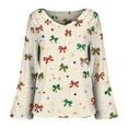 thumbnail image 4 of MESSUEN Christmas Shirts for Women Bell Sleeve Tops for Women Long Sleeve Undershirt for Women Sweatshirts Womens Shirts Womens Shirt Shirts Women Yellow M, 4 of 8