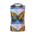 thumbnail image 6 of Lsque Oil Painting Beautiful Butterfly Print Men's Cotton Blend Sleeveless Muscle Shirts (S-3XL)- Moisture Wicking, Odor Protection, UPF 30+,Large, 6 of 8