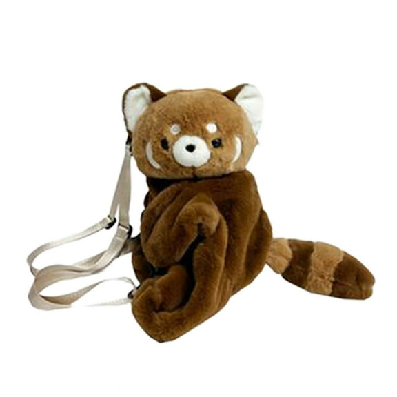 YFTDEY Cute Stuffed Doll Backpack, Soft Travel Bag, Adjustable Strap, Plush Raccoon Design, Perfect Gift for Birthdays and Holidays, Indoor and Outdoor Use