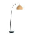 thumbnail image 4 of Creative Co-Op Modern Boho Floor Lamp with Marble Base and Rattan Shade, Black and Natural, 4 of 10