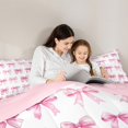 thumbnail image 4 of Erosebridal Princess Bow Bowtie Bed in a Bag Twin Size,Cartoon Pattern Bed Set,White Pink Bedding Twin Size For Girly,Super Cozy Room Decorative Reversible,7 Pieces, 4 of 7