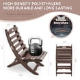 thumbnail image 5 of Hidpriva Portable All-Weather Resistant Xavier-Chairs Set of 2 HDPE Plastic Folding Adirondack Chair for Outdoor Fire-Pit Patio Lawn Beach Poolside,BrownWood, 5 of 6