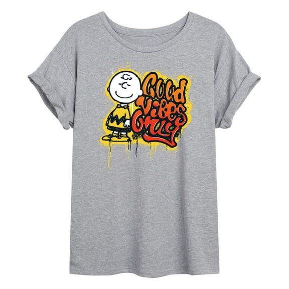 Peanuts - Good Vibes Only - Juniors Ideal Flowy Muscle T-Shirt