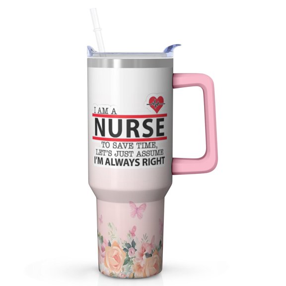 ‎40oz Tumbler for the Amazing Nurse, Reliable Stainless Steel Build, Easy-Hold Handle, A Grateful Gift for Nurse, Just to Say Thank You for All You Do