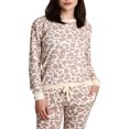 thumbnail image 5 of BLIS Long Sleeve Crew Neck Leopard Pajamas (Women's) 2 Piece Set, 5 of 7