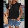 thumbnail image 3 of Top de Cuello Redondo y Mangas para Mujer, Color Negro, Talla XXL, 3 of 5