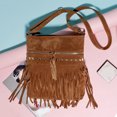 thumbnail image 1 of Bolsos Cruzados Bolso cruzados de gamuza sintética de mensajero con flecos y borlas Estilo hippie para ir de compras, 1 of 9