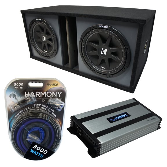 Universal Car Stereo Paintable Ported Dual 12" Kicker Comp C12 Sub Box HA-A800.1