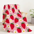 thumbnail image 2 of Yibo Strawberry Cartoon Blanket Flannel Soft and Comfortable Anti-static Bed Sofa Blanket, 2 of 9