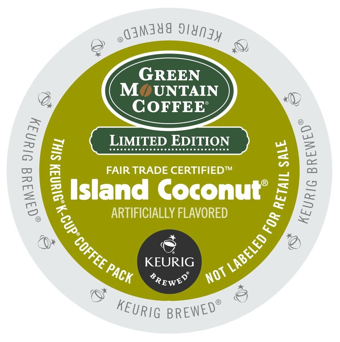 Green Mountain Island Coconut Coffee 96 count Keurig K Cups