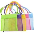 thumbnail image 1 of Bolsa de malla para juguetes de playa para aventureros, bolsa de recolección de conchas de material de malla de secado rápido esencial para viajes familiares y portátil, diseño de correa ajustable, 1 of 6