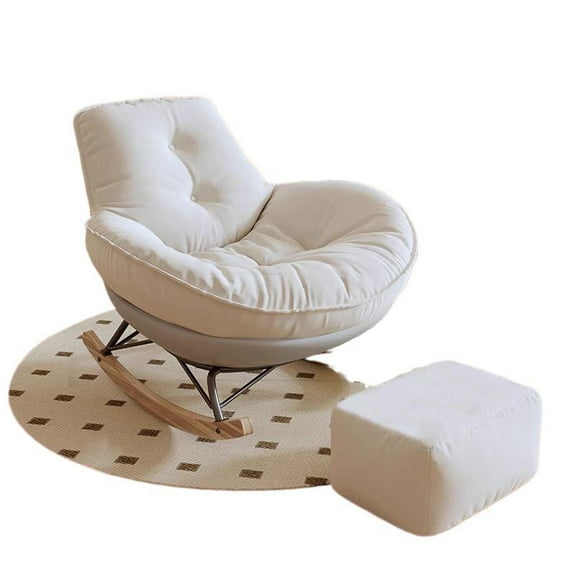 Lazy Sofa Rocking Chair, Single Reclining Lounge Chair for Adults, Comfortable Honeycomb Design Balcony Rocker, Home Relaxing Nap Chair