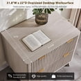 thumbnail image 3 of OKD 30" File Cabinet with 2 File Drawers, Modern Style Fluted Filing Cabinet for Home Office, Alder White, 3 of 7