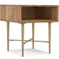 thumbnail image 7 of JERFIT Industrial End Table, Natural Mango Wood Nightstand with Gold Metal Base, Small Side Table with Open Shelf for Living Room, Bedroom, 7 of 7