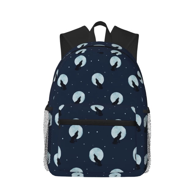 Balery Wolf And Moon Mochila para Mujeres y Hombres, Mochila Ligera Casual para Viajes, Mochila Clásica Básica para la Universidad