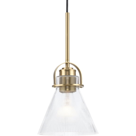 Avec 7.75 in. 1-Light Brushed Gold Industrial Pendant