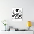 thumbnail image 6 of Scripture Walls Psalm 23:3 He Restores My Soul Bible Verse Canvas Christian Wall Art Ready to Hang Unframed, 6 of 13