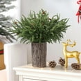 thumbnail image 6 of Artificial Norfolk Pine Branches with Pinecones, Realistic Green Plant Stems for Christmas Decoration, Odorless Plastic Foliage for Indoor Outdoor DIY Holiday Arrangements and Centerpieces, 6 of 6