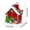 thumbnail image 4 of Light Up Gingerbread Themed House Ornament, PVC Warm LED Hanging Decoration for Christmas Tree, Tabletop Mantel Shelf Christmas Village Home Holiday Display, 4 of 7