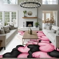 thumbnail image 3 of Rectangle Area Rugs 6 x 9 Ft, Valentine's Day Non-Slip Residential Carpet, Romantic Love Heart Ballons Pink and Black Indoor Crawling Mats Runner Rugs for Living Room/Dining Room/Bedroom, 3 of 8