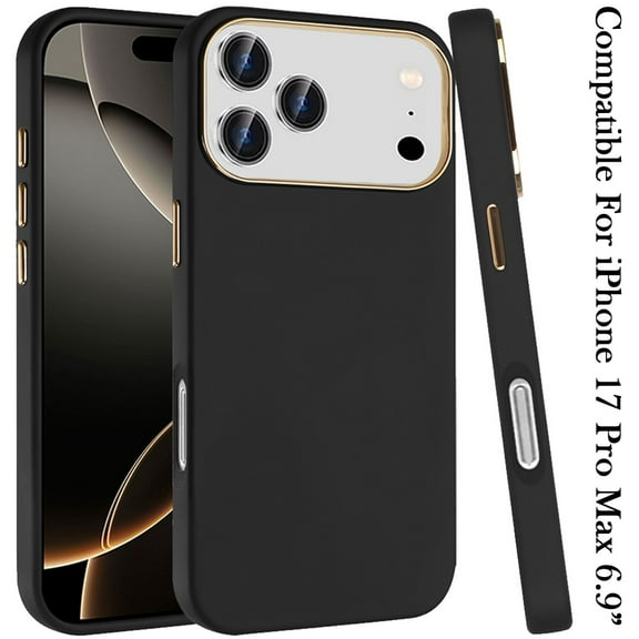 Case for Apple iPhone 17 Pro Hybrid Armor Shockproof, Durable Bumper Rubber Gummy Gel Slick Hard PC Silicone TPU, XPM Phone Cover fit Apple iPhone 17 Pro (6.3") [Black]