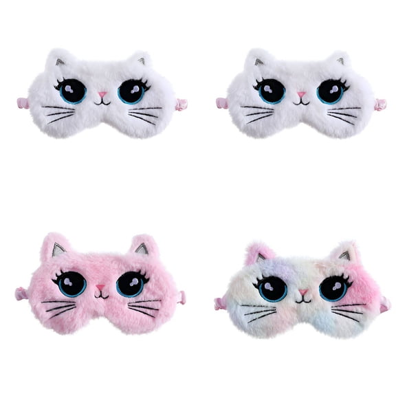 TELOLY 4Pcs Sleep Mask for Kids,Cartoon Shape Appeals to Kids Sleep Mask for Kids,Exquisite Embroidery Design Sleeping Eye Mask,Color Mixing1