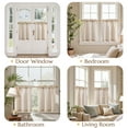 thumbnail image 4 of Curtainking Striped Kitchen Curtain Linen Cafe Curtains Semi-Sheer Rustic Farmhouse Tier Curtains 24 inch Rod Pocket 2 Panels Tan on Beige, 4 of 10