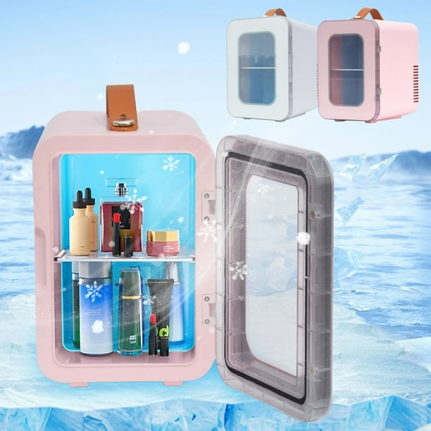 Xihbxyly Ofertas de Hoy Mini Refrigerante 2 En 1 a 6 L, Refrigerante Minibar En Frío y Calor, Portátil, Ca 110 V/Cc 12 V, Refrigerante Portátil En Coche, Cosméticos, Bebidas, Frutas