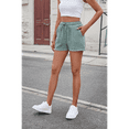 thumbnail image 5 of Soft Comfy Activewear Lounge Textured Shorts with Pockets and Drawstring for Women Dark green XL, 5 of 10