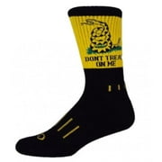 MOXY Socks Black with Yellow Don't Tread on Me! USA Performance Crew Socks