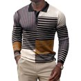 thumbnail image 1 of Frontwalk Mens Print Polo Shirt Long Sleeve Casual Lapel Neck T Shirts Tops, 1 of 2