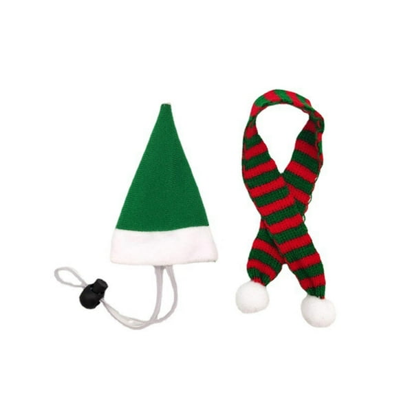 Christmas Pet Chicken Hat Small Pet Christmas Hat With Scarf Super Cute Birds Christmas Hat With