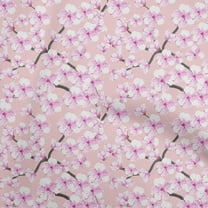 oneOone Cotton Cambric Rose Pink Fabric Watercolor Floral Diy Clothing Quilting Fabric Print Fabric By Yard 56 Inch Wide