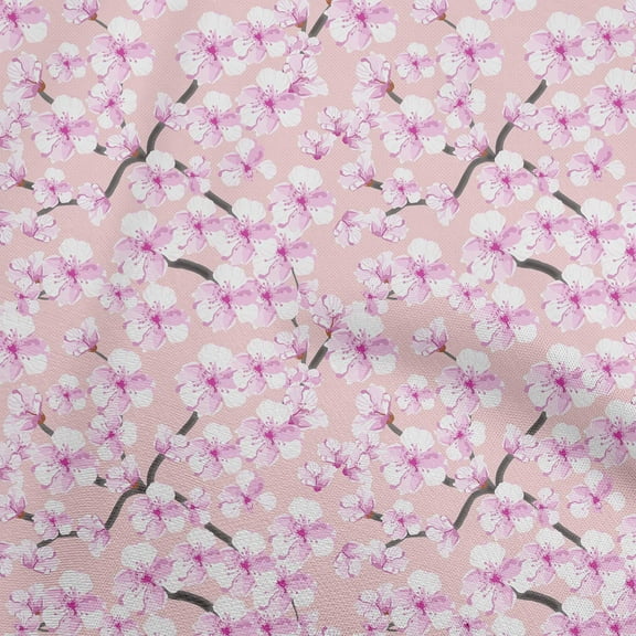 oneOone Cotton Cambric Rose Pink Fabric Watercolor Floral Diy Clothing Quilting Fabric Print Fabric By Yard 56 Inch Wide