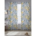 thumbnail image 2 of Lemon Tree Birds Sheer Curtains 84 Inch Length 2 Panels Set, Green Botanical Blue Floral Voile Window Treatment Rod Pocket Curtains Sheers Drapes for Bedroom/Living Room/Kitchen 52"x84"x2, 2 of 7