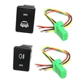thumbnail image 1 of Interruptor De Presión De 2 Piezas Con Kit De Cable Conector Para - Luz Antiniebla Y Símbolo De Hedlight, Luz Indicadora Blanca Baoblaze Pulsador, 1 of 8