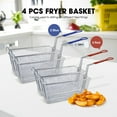 thumbnail image 6 of Hakka Brothers 4 Pack Stainless Steel Deep Fryer Basket with Handle 13 1/4" x 6 1/2" x 6" for Commercial Restaurant Kitchen, 6 of 6