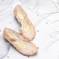 thumbnail image 4 of Fnooota Girls Jelly Sandals, Adjustable Strap Beach Non Slip Closed Toe Summer Shoes Gold Size 8（Little Kids), 4 of 5