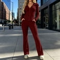 thumbnail image 6 of 2 Piece Tracksuit For Women, Zip-Up Cropped Hooded Jacket, Soft Flared Pants, Fall Slim Fit Casual Lounge Set S-XL, 6 of 6