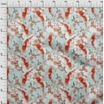 thumbnail image 4 of oneOone Cotton Jersey Orange Fabric Asian Japanese Koifish Craft Projects Decor Fabric Printed By The Yard 58 Inch Wide, 4 of 5