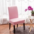 thumbnail image 4 of Dining Room Chair Covers Set of 4, Large Thick Stretch Soft Spandex Removable Washable Solid Color Chair Slipcovers Protector for Dining Room,Hotel,Ceremony (Pink, 4 Pack), 4 of 4