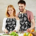 thumbnail image 5 of Black Gothic Skull Bat Pattern Apron-Garden Aprons for Women with Pockets-Cotton Linen Waterproof Kitchen Cooking Gardening Aprons Adjustable for Kitchen,Cooking,BBQ and Salon 33x27 Inch, 5 of 7